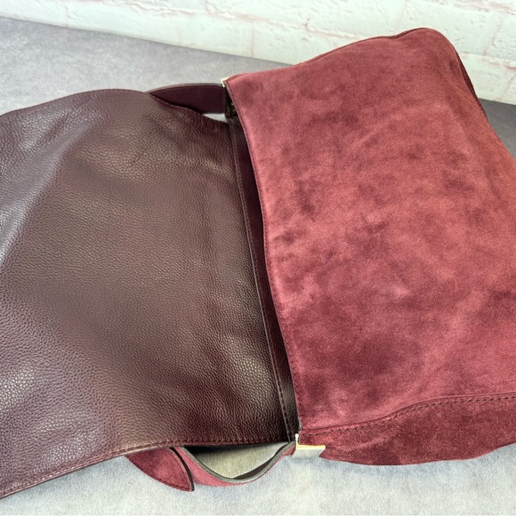 Gucci Rare Suede Flap Burgundy G Logo Bag - Picture 10 of 16